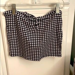 black and white checkered tube top